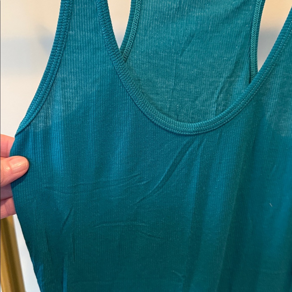 SPLITS59 Teal Ashby Ribbed tank - Picture 3 of 4